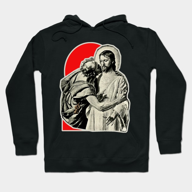 Judas' traitorous kiss in Jesus Christ Hoodie by Marccelus